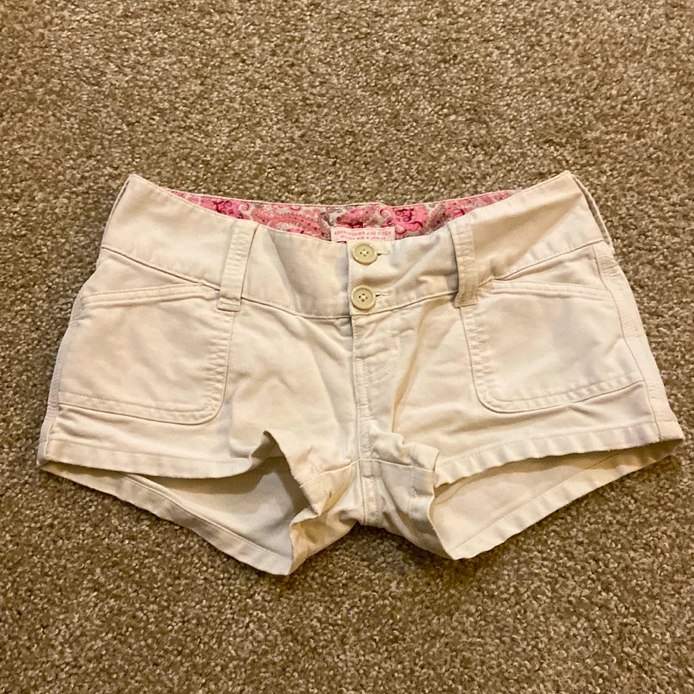 Abercrombie and Fitch White Denim Shorts
